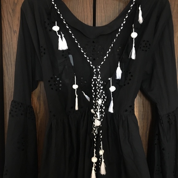 NWT PLT Tassel Back Eyelet Cut Dress - Picture 5 of 6